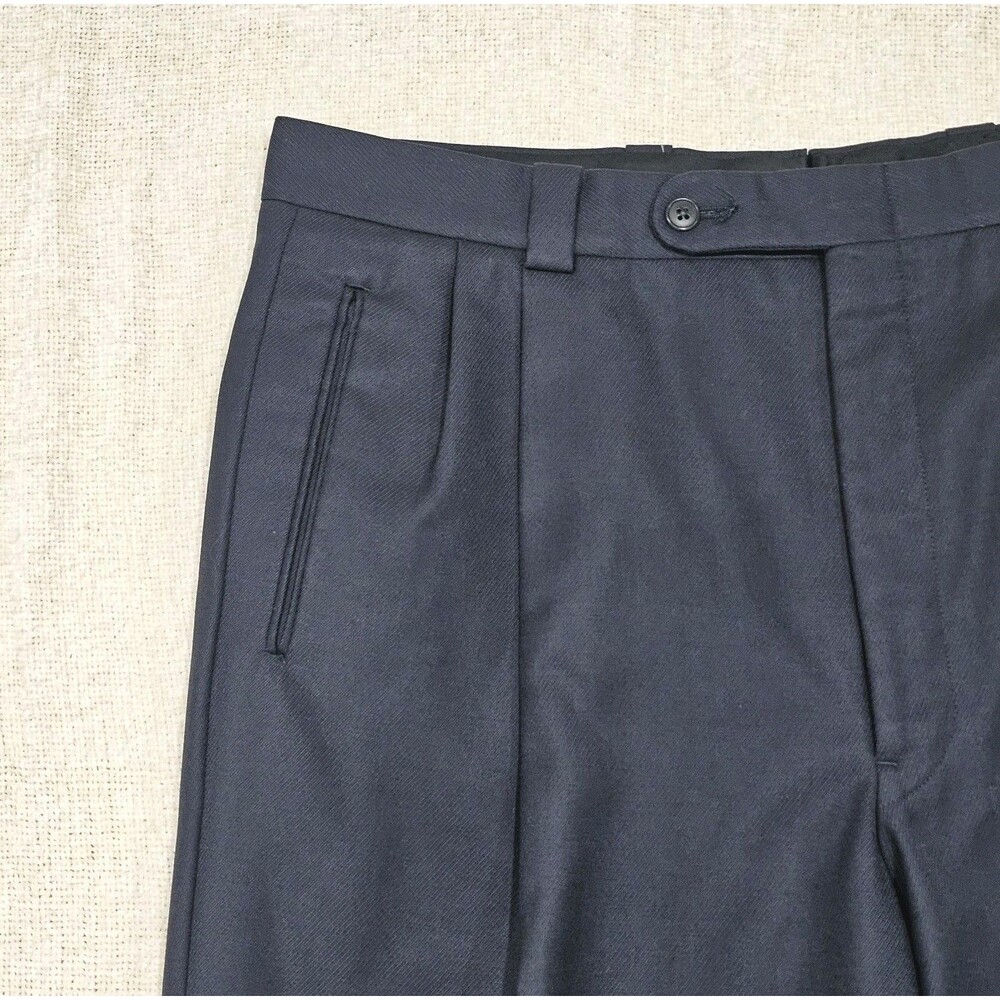 Filo A'Mano by‎ Tom James Custom Tailored Black 100% Wool Trousers 38x32 - Picture 3 of 6